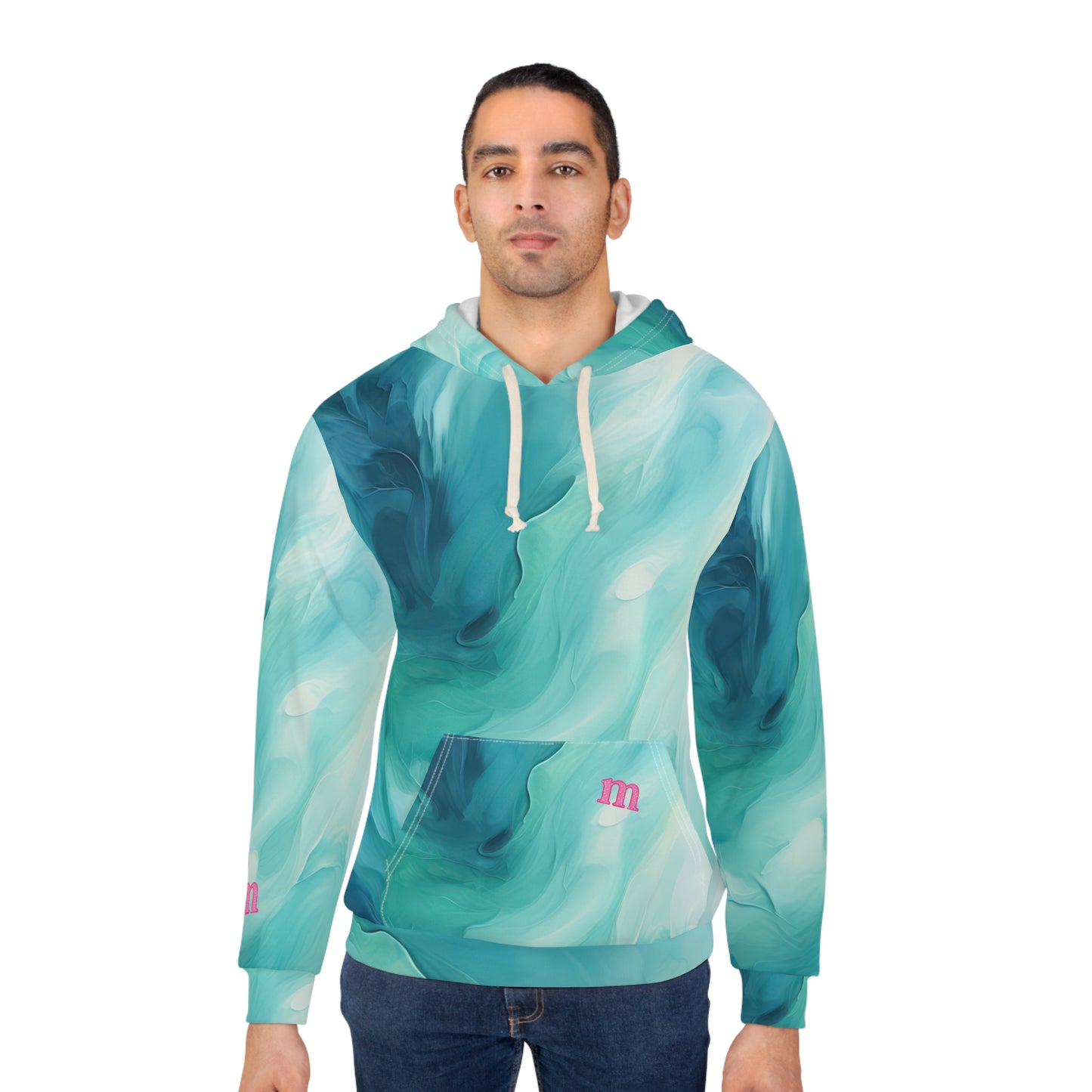 Tranquil Tie-Dye Unisex Pullover Hoodie, Cozy Hoodie, AOP Hooded Sweatshirt, Trendy Casual Wear, Gift for Her, Perfect for Fall