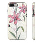 Floral Phone Case with Elegant Pink Lilies, Cute Floral Accessories, Phone Protection, Gift for Her, Stylish Cell Phone Cover