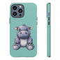 Cute Hippo Phone Case, Tough Phone Cover, Fun Animal Case, Gift for Kids, Cute Decor, Birthday Present