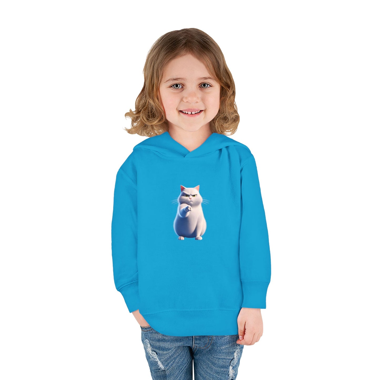 Cute Cat Toddler Hoodie, Fleece Pullover, Kids Sweatshirt, Birthday Gift, Animal Lover Apparel, Cozy Kids Clothing