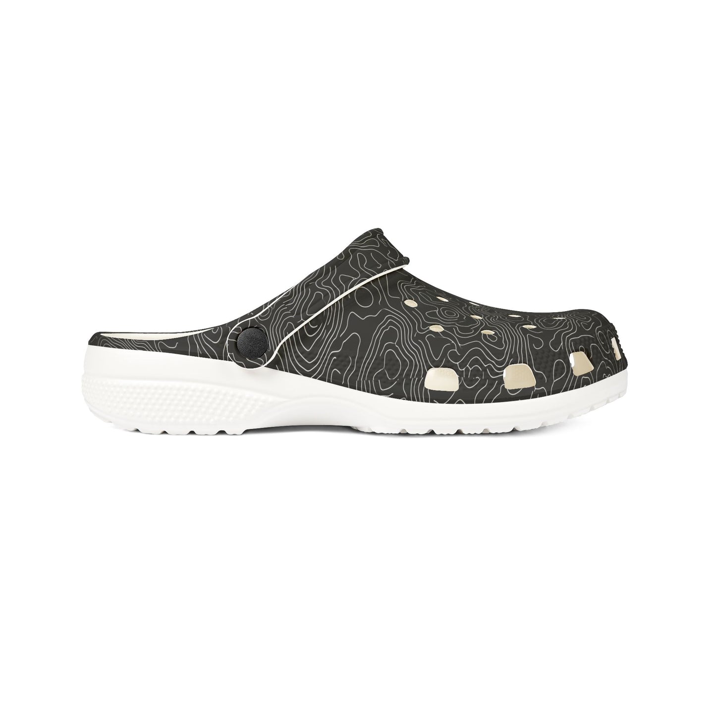 EVA Foam Clogs — Lightweight Black Swirl Slip‑On Shoes