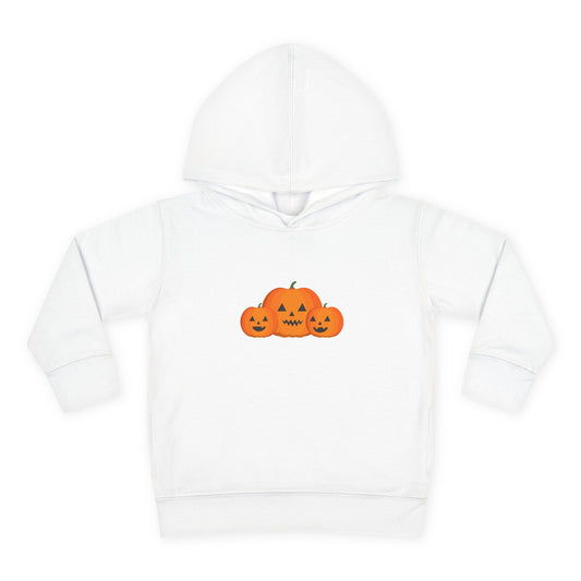 Halloween Pumpkin Toddler Hoodie, Cozy Autumn Wear, Kid's Holiday Sweatshirt, Fall Outfit, Trick-or-Treat Apparel