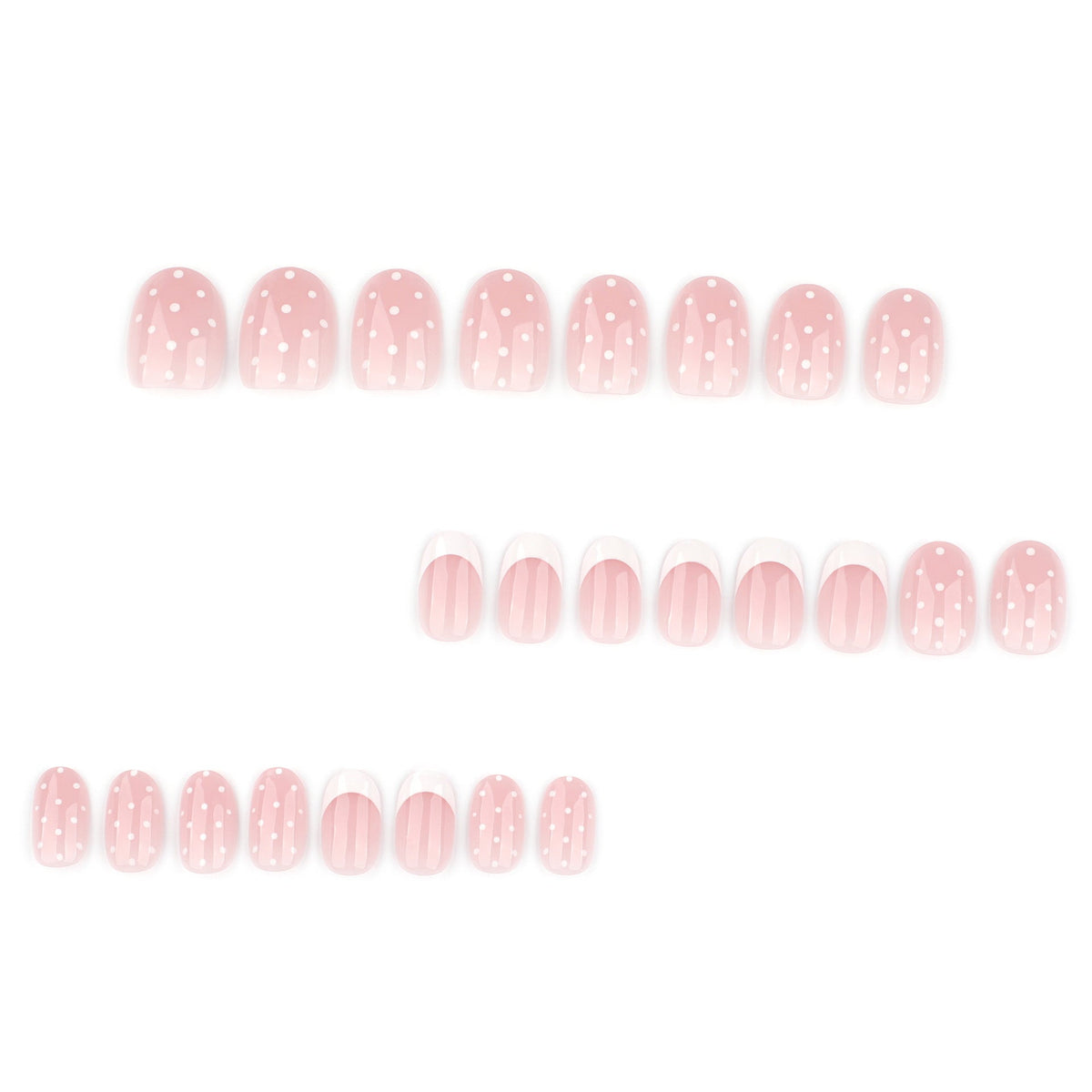 "Pink Polka Dot French" - Precision Crafted Press-On Nails – Image 2