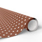 Polka Dot Brown Wrapping Paper Roll — Reversible Holiday & Gift Wrap