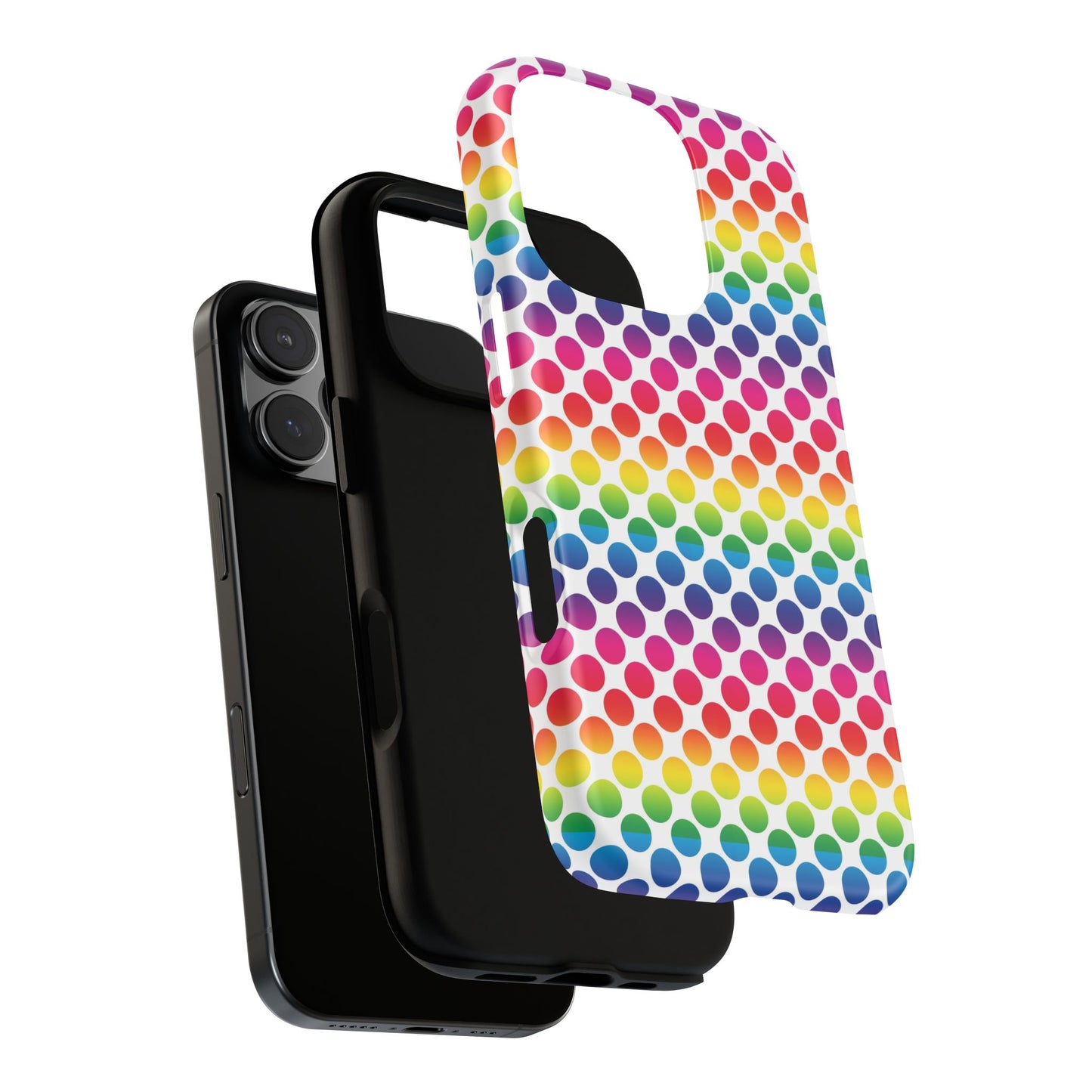 Rainbow Dot Phone Case, Colorful Phone Cover, Fun Phone Accessory, Gift for Friends, Trendy Mobile Case