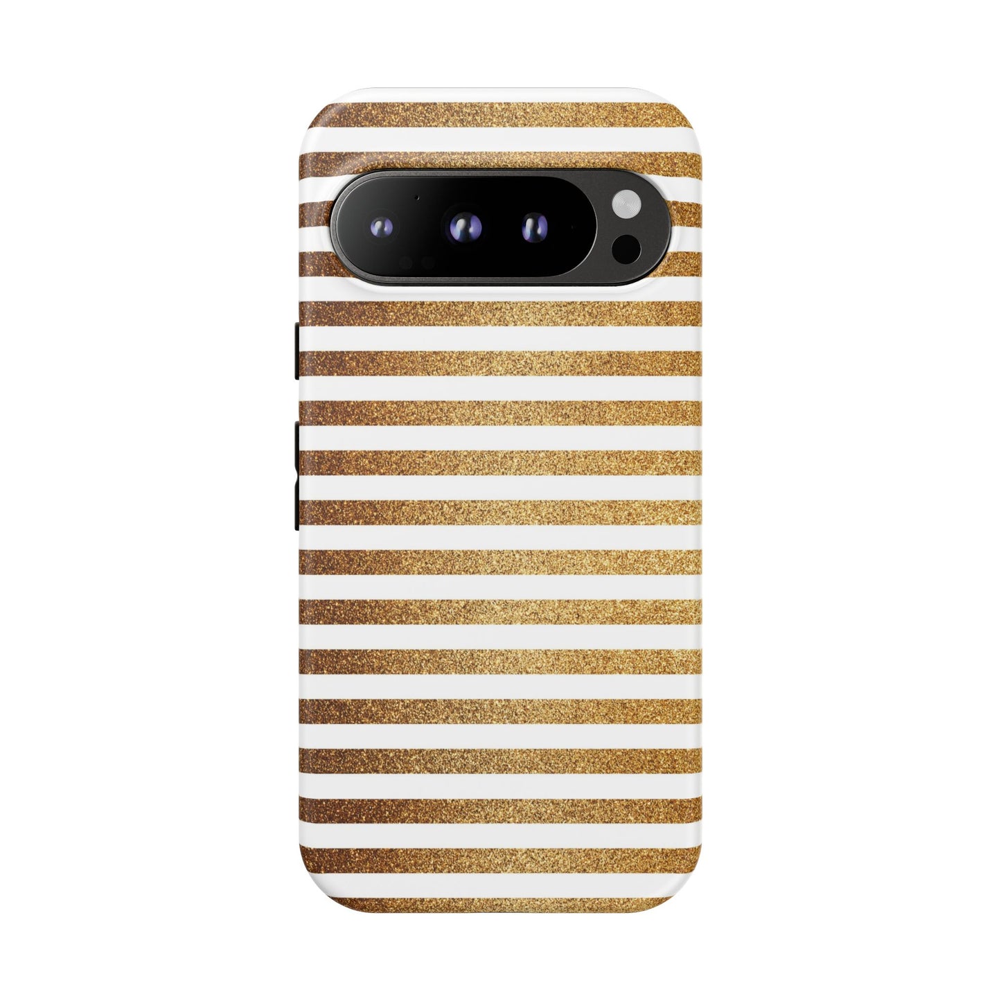 Glamorous Gold Striped Phone Case | Tough Cases, Stylish Phone Cover, Chic Accessories, Gift for Her, Fashionable Tech