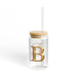 Personalized Sipper Glass, Customizable Drinkware Letter B