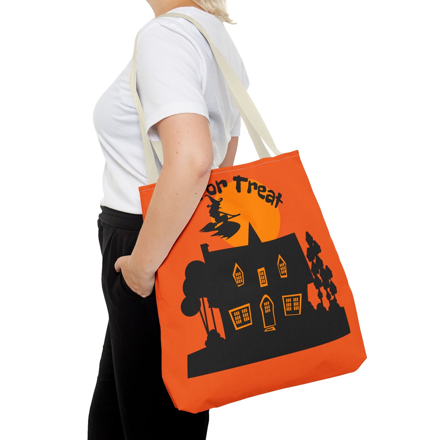 Halloween Tote Bag, Spooky Witch Design, Trick or Treat Bag, Fall Accessory, Seasonal Shopping Bag, Festival Gift