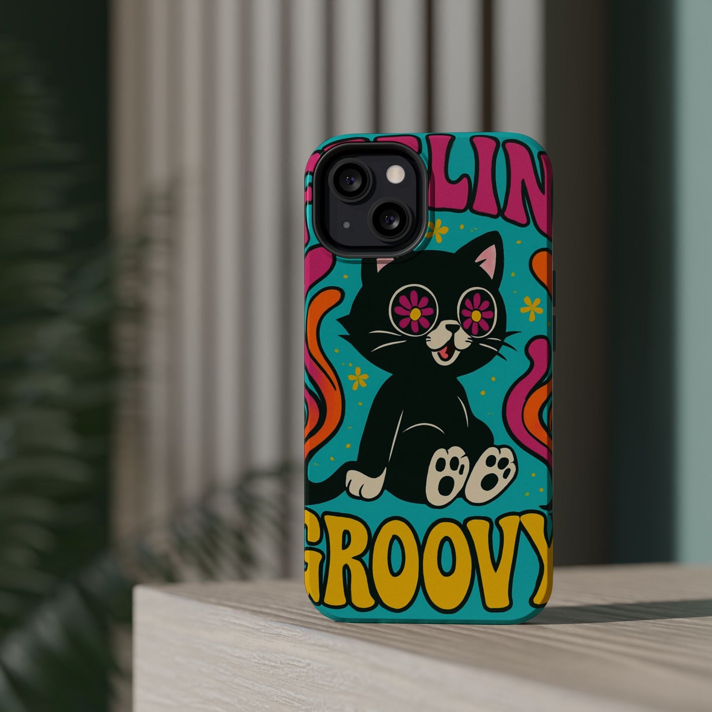 Groovy Cat Magnetic Impact-Resistant Phone Case