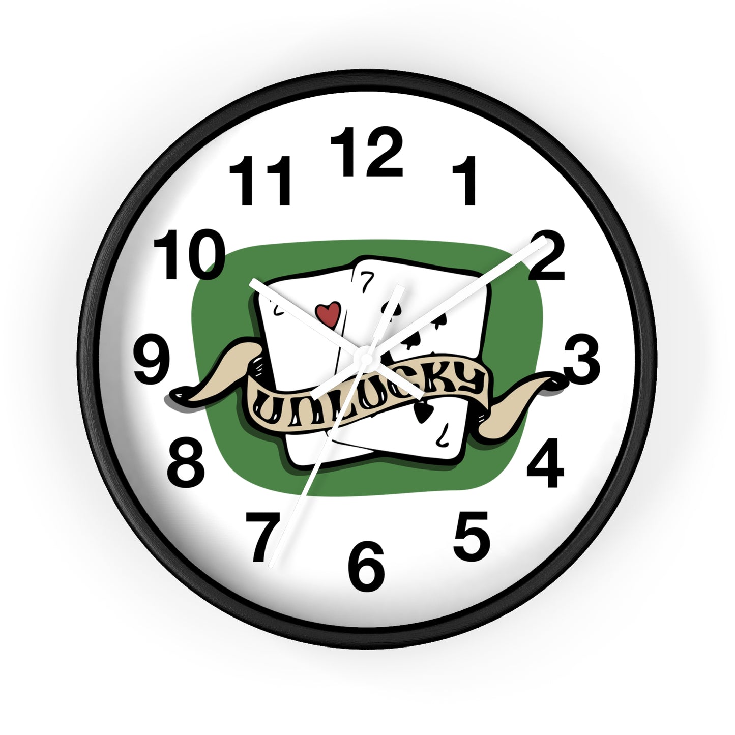 Vintage Playing Cards Wall Clock | Unlucky Tattoo Style Poker Design