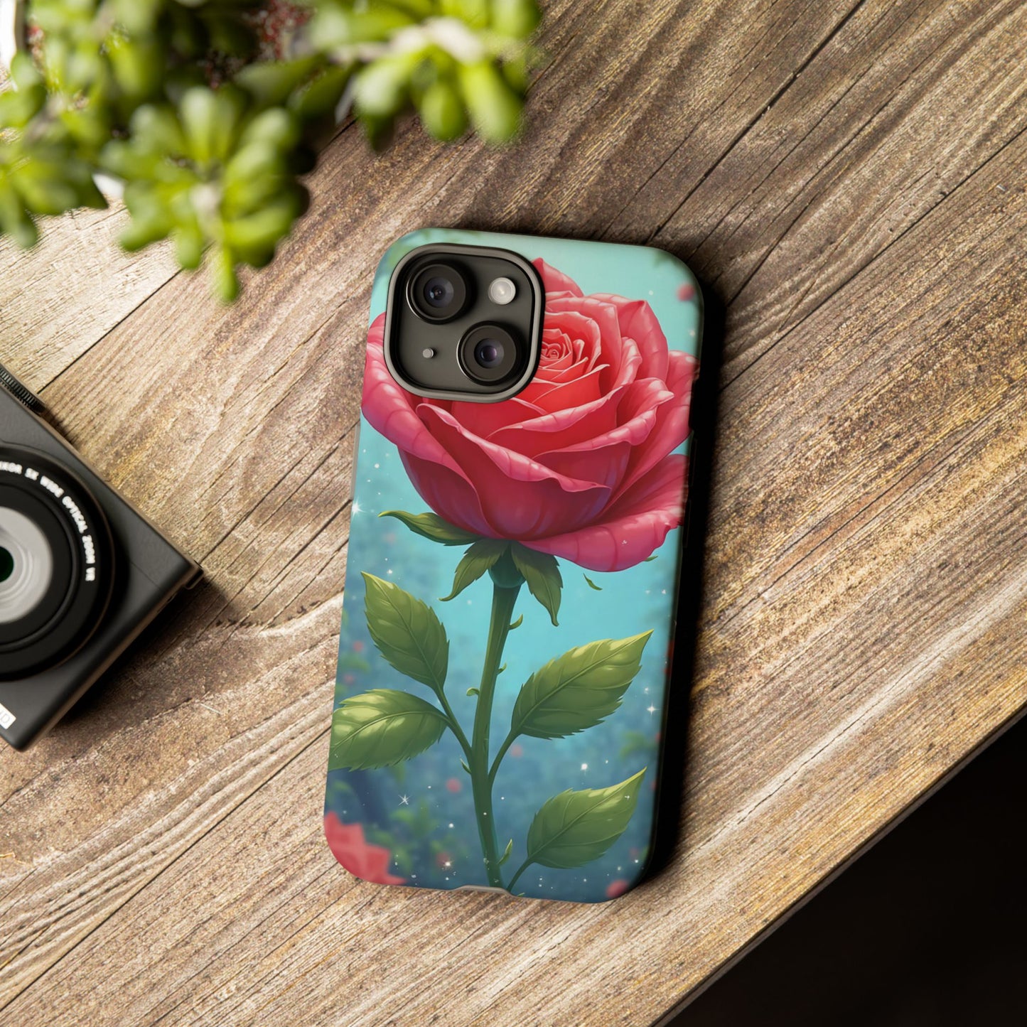 Floral Phone Case, Tough Cases with Elegant Rose Design, Stylish iPhone Cover, Rose Flower Gift for Nature Lovers, Unique Mobile Accessories
