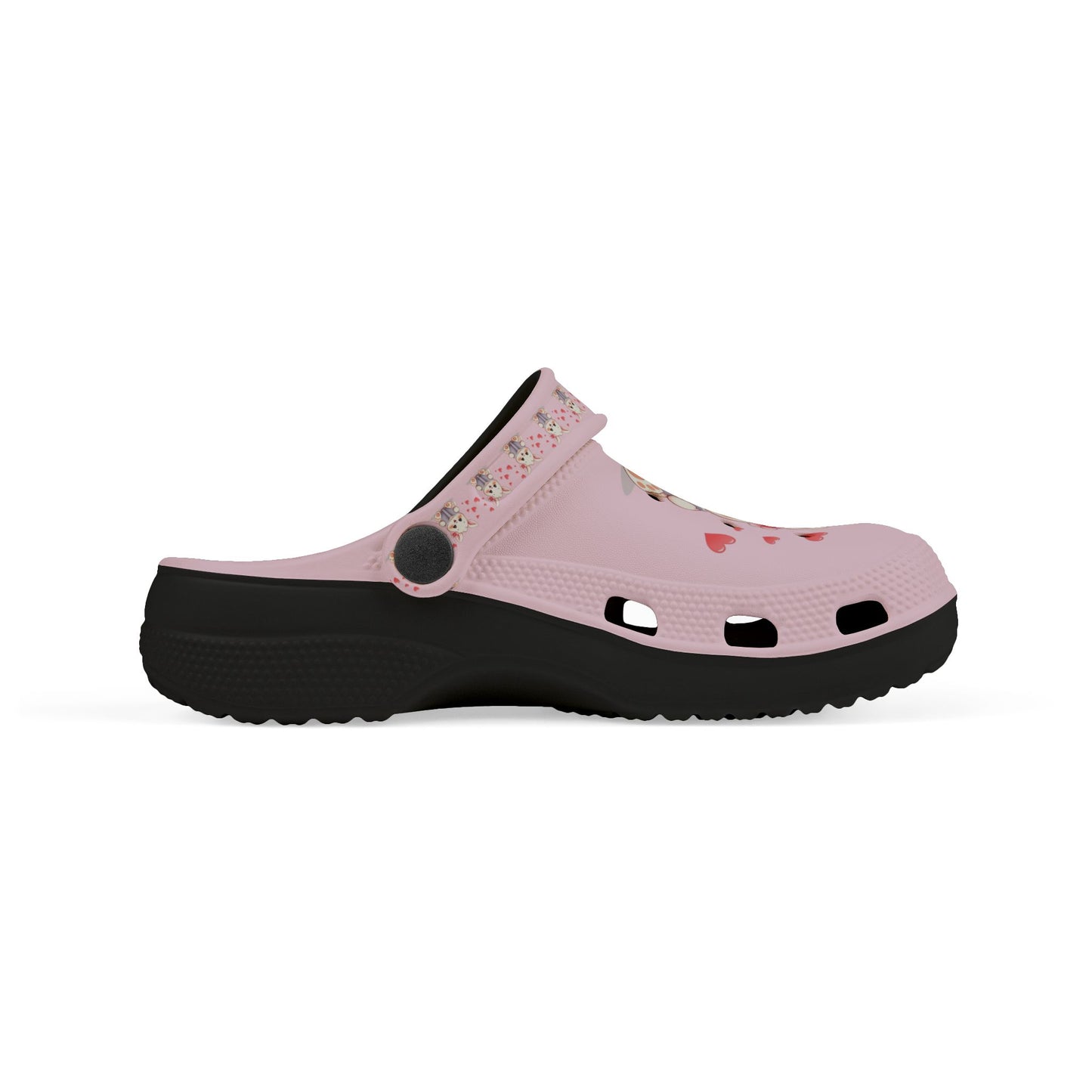 Kids Pink Bunny Clogs — Cute EVA Foam Slip-On Shoes with Hearts