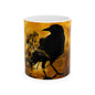 Mystical Raven Ceramic Mug - Gothic Gift for Coffee Lovers, Witchy Decor, Halloween, Unique Tea Cup, Bird Art
