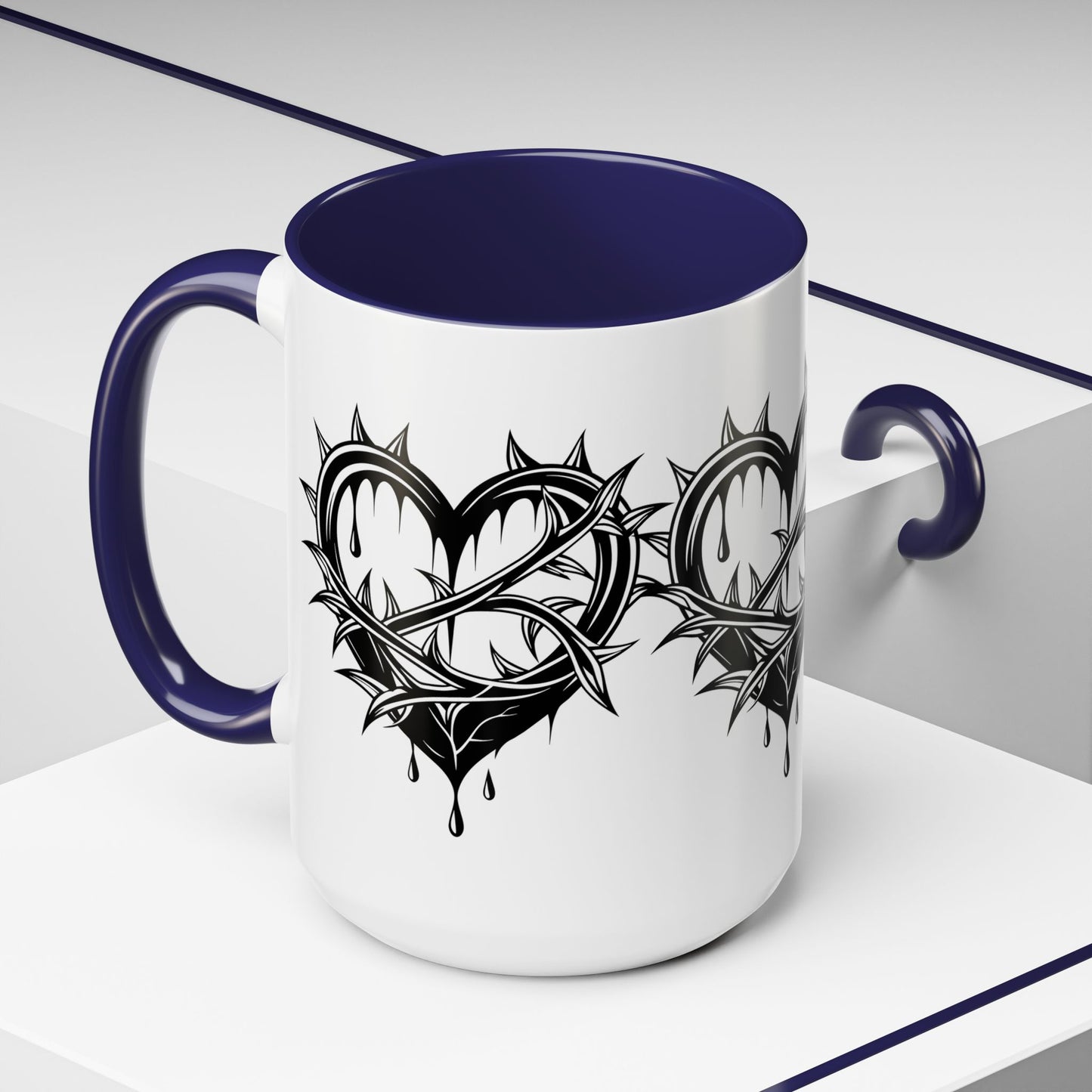 Gothic Heart Mug, Unique Art Coffee Cup for Gifting, Gothic Home Decor, Perfect for Friends, Gothic Style Drinkware