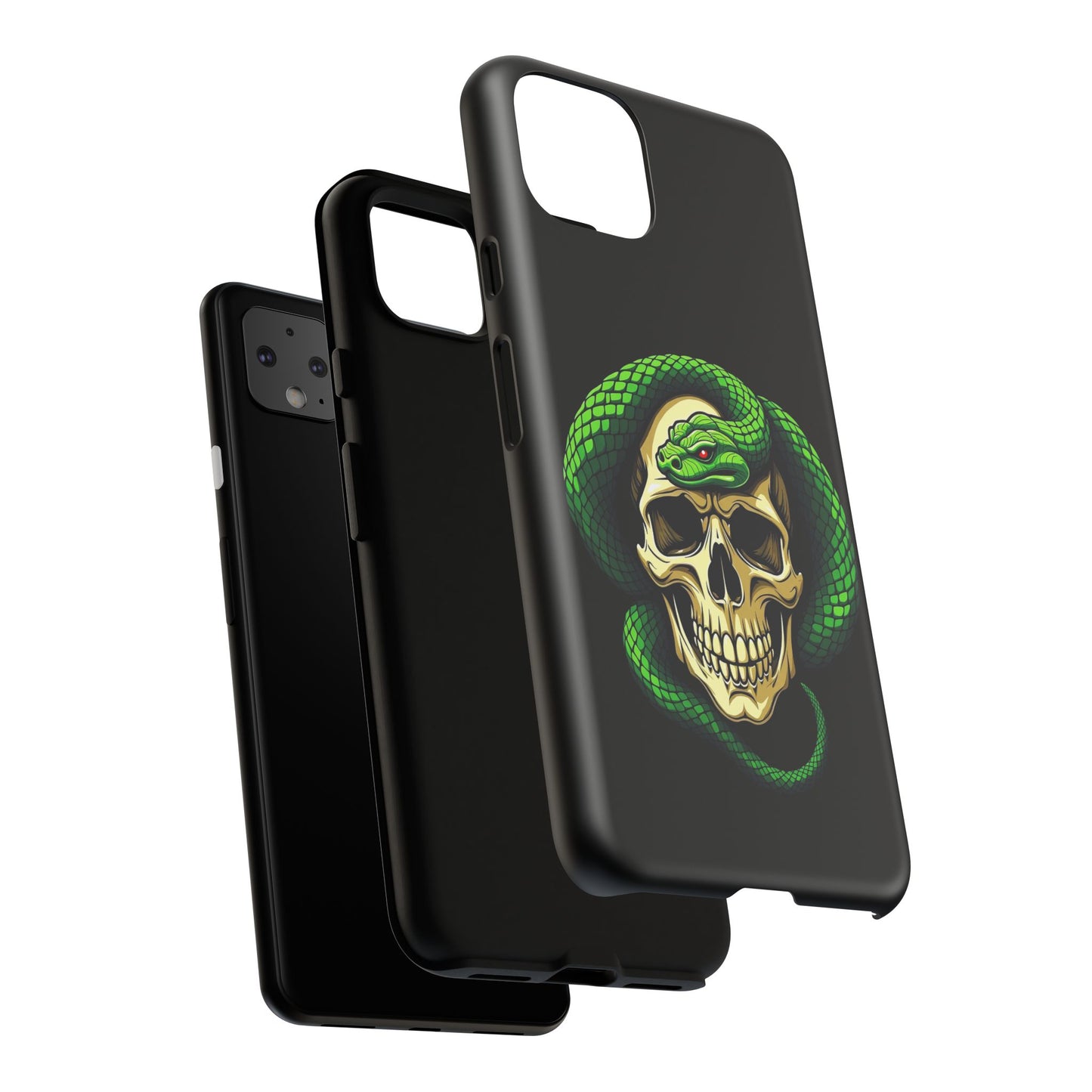 Skull & Snake Phone Case | Tough Cases, Protective Cover, Edgy Phone Accessories, Gothic Gift, Halloween Decor