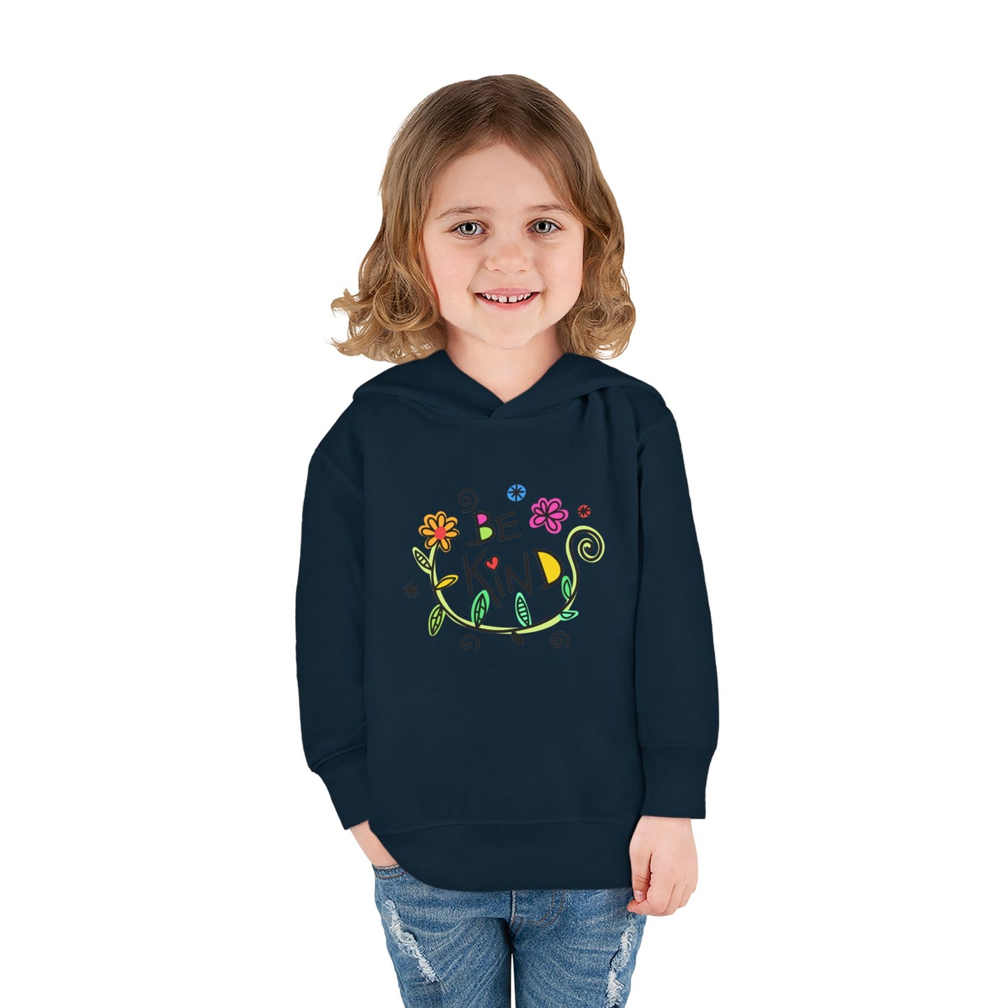 Toddler Fleece Hoodie - 'Be Kind' Floral Design, Cozy Kids Pullover, Cute Gift for Toddlers, Everyday Wear, Spring Outfit