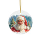 Santa Claus Ceramic Ornament, Holiday Decoration, Christmas Tree Ornament, Unique Gift, Festive Decor, Seasonal Home Accent
