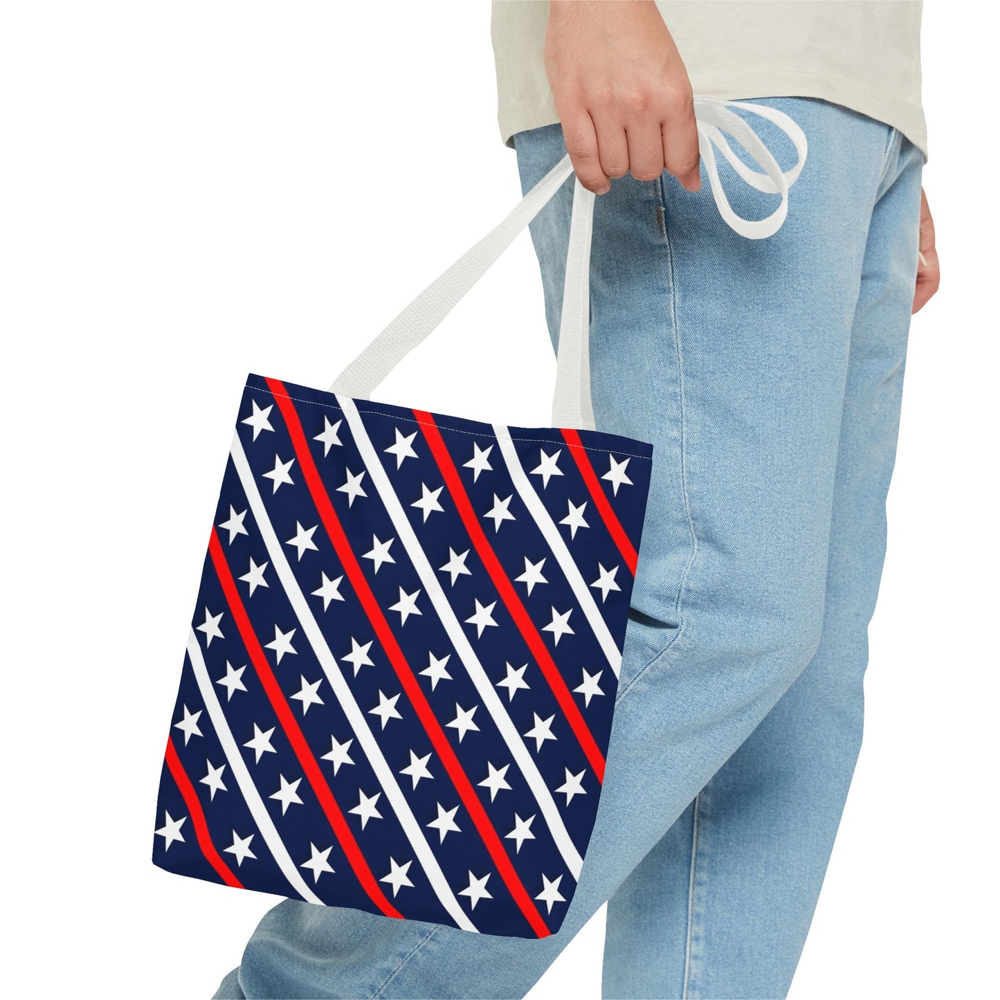 Patriotic Tote Bag, USA Flag Inspired, Star Patterned Purse, Summer BBQ, Independence Day, Memorial Day, Everyday Use