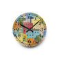 Colorful Cityscape Acrylic Wall Clock, Modern Home Decor, Unique Gift
