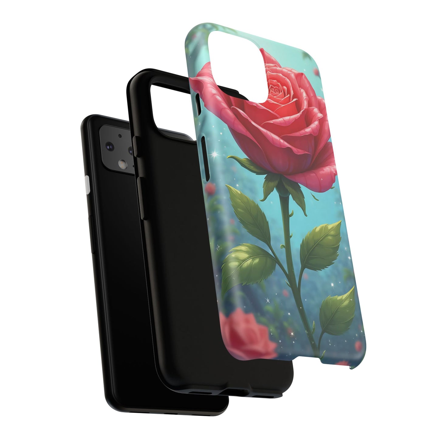 Floral Phone Case, Tough Cases with Elegant Rose Design, Stylish iPhone Cover, Rose Flower Gift for Nature Lovers, Unique Mobile Accessories