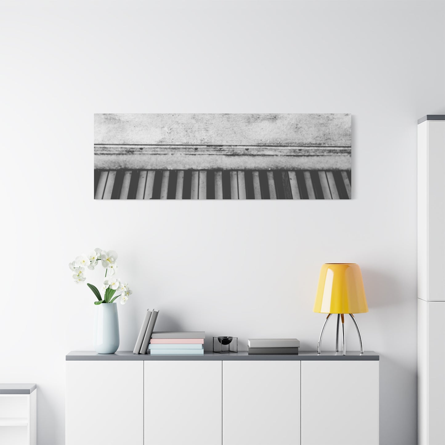 Vintage Piano Keys Matte Canvas Print