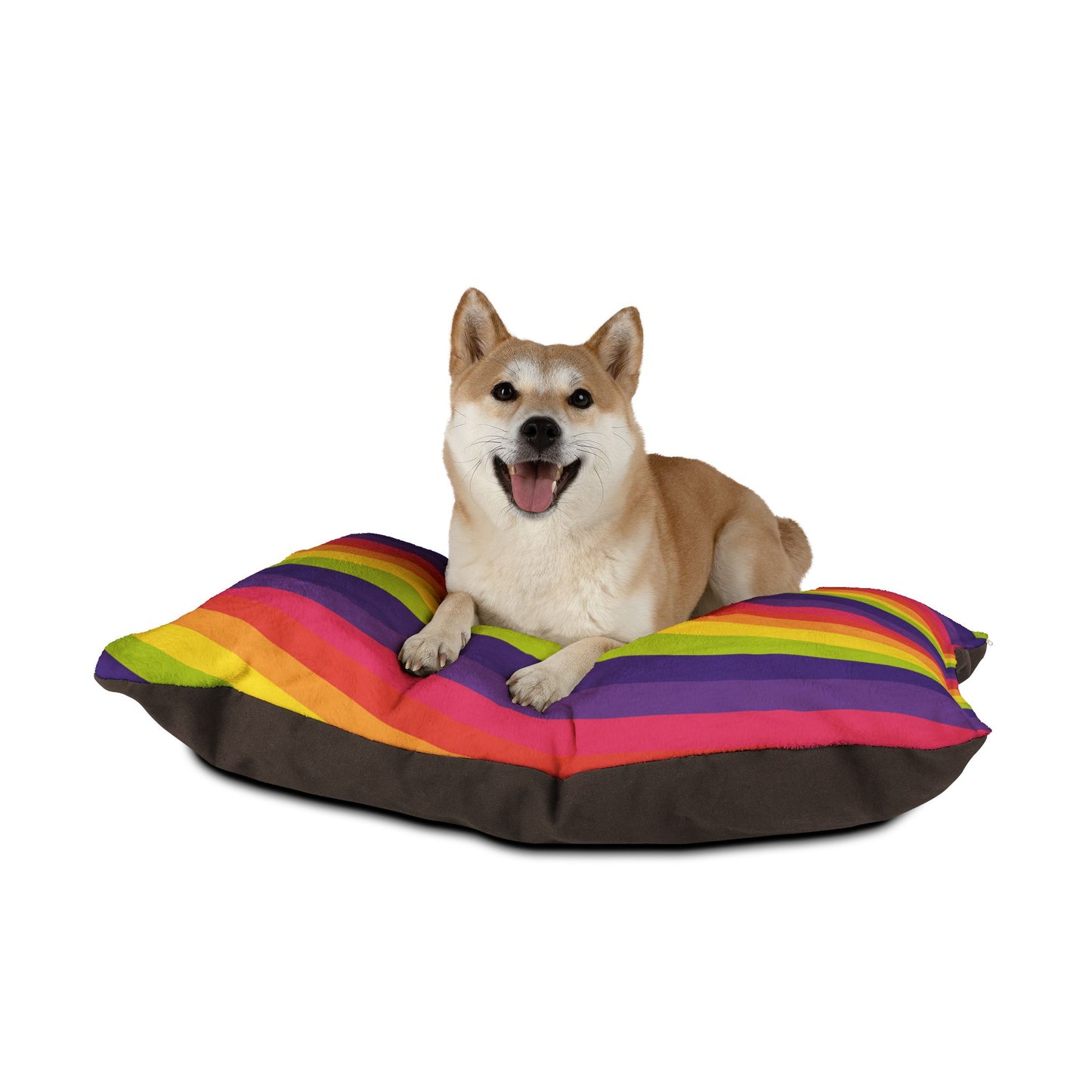 Cozy Rainbow Pet Bed, Cute Dog Bed, Colorful Cat Cushion, Soft Plush Pet Lounge, Unique Pet Gift for Holidays