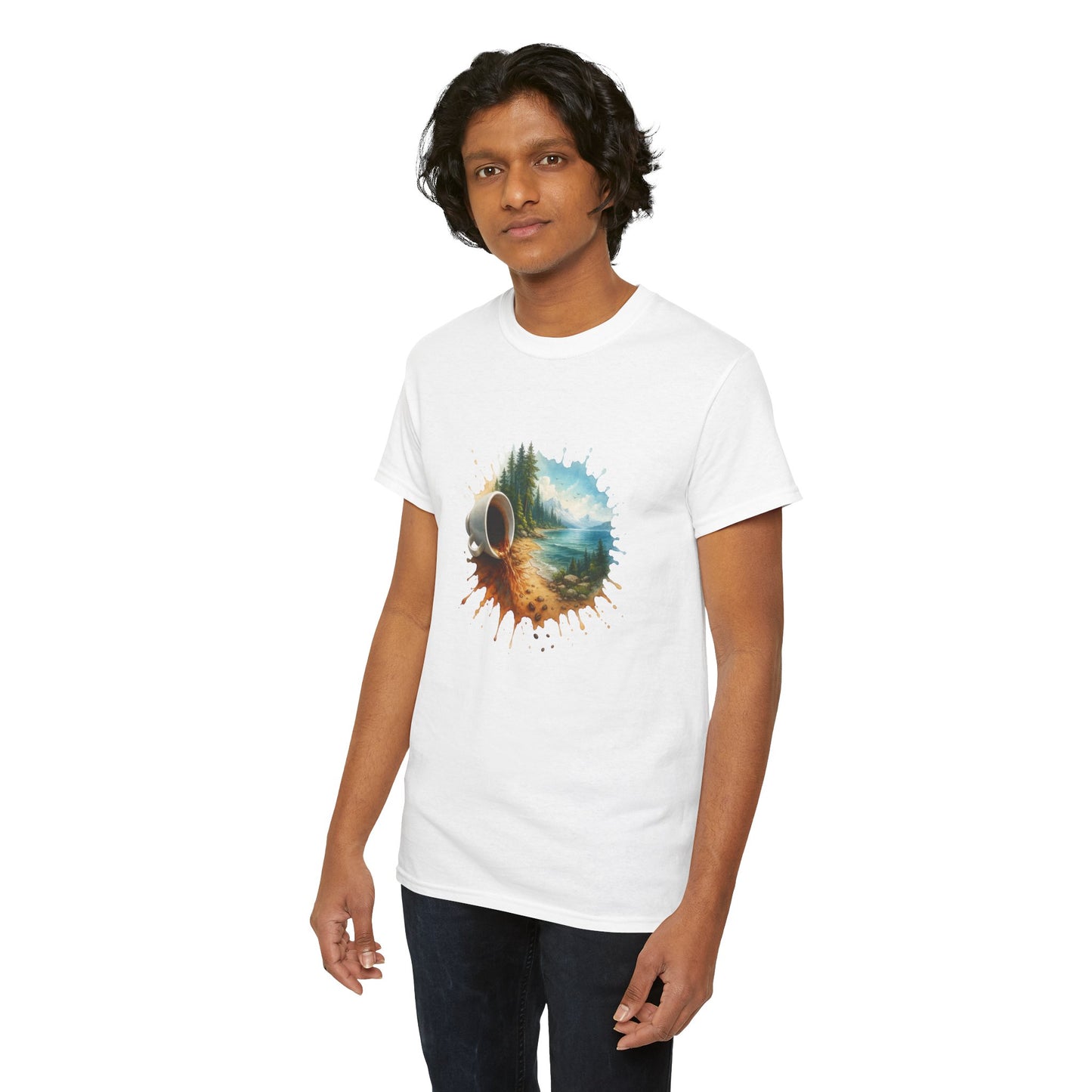 Nature-Inspired Unisex Heavy Cotton Tee, Casual Outfit, Gift for Nature Lovers, Camping Apparel, Outdoor Adventure Shirt