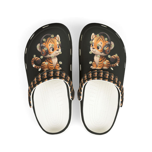 Adorable Kid's Tiger Clogs, Cute Animal Clogs, Comfortable Summer Footwear, Perfect for Playtime, Great for Gifts