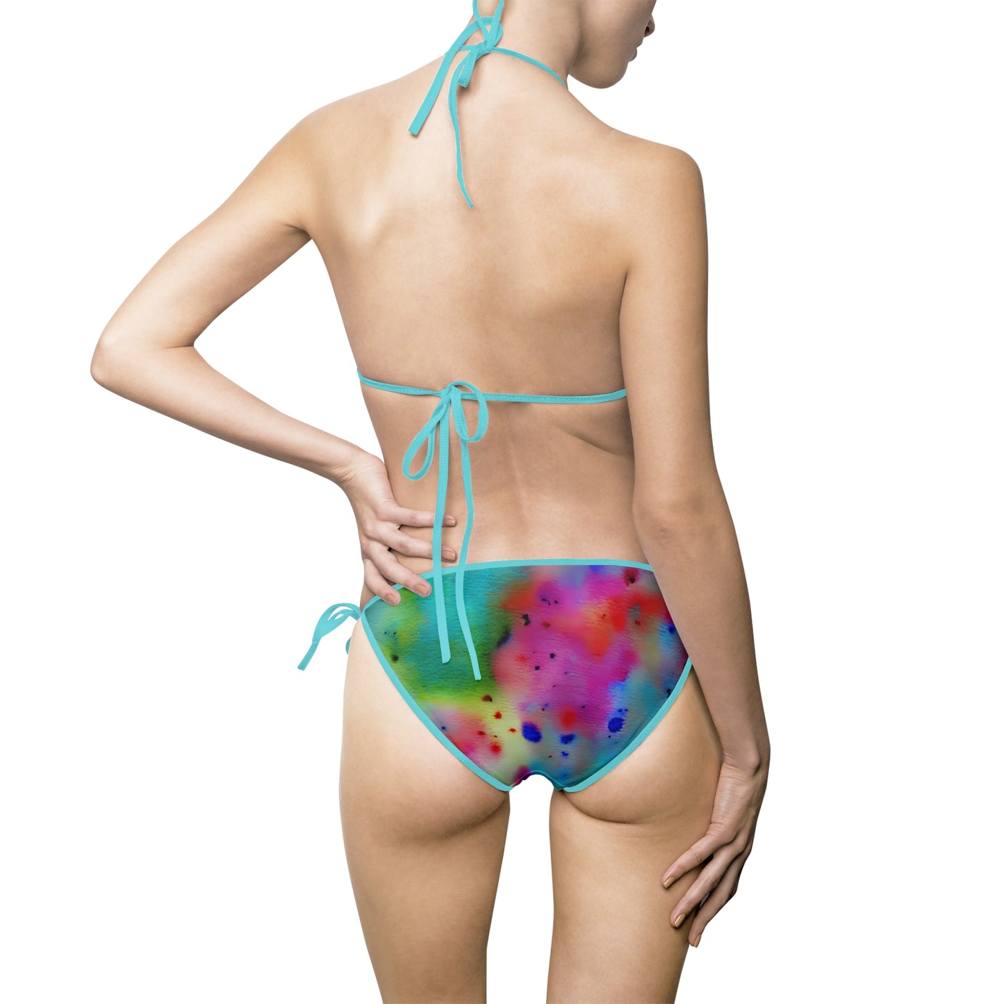 Colorful Tie-Dye Women's Bikini Swimsuit, Beach Swimwear, Summer Vacation, Pool Party, Resort Getaway, Festival Outfits