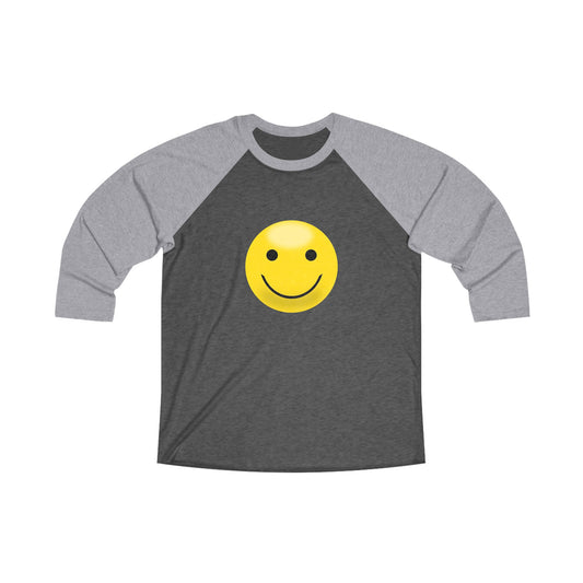Happy Face Unisex Raglan Tee | Smiley Shirt for Casual Wear, Gifts, Festivals, and Friends Gatherings