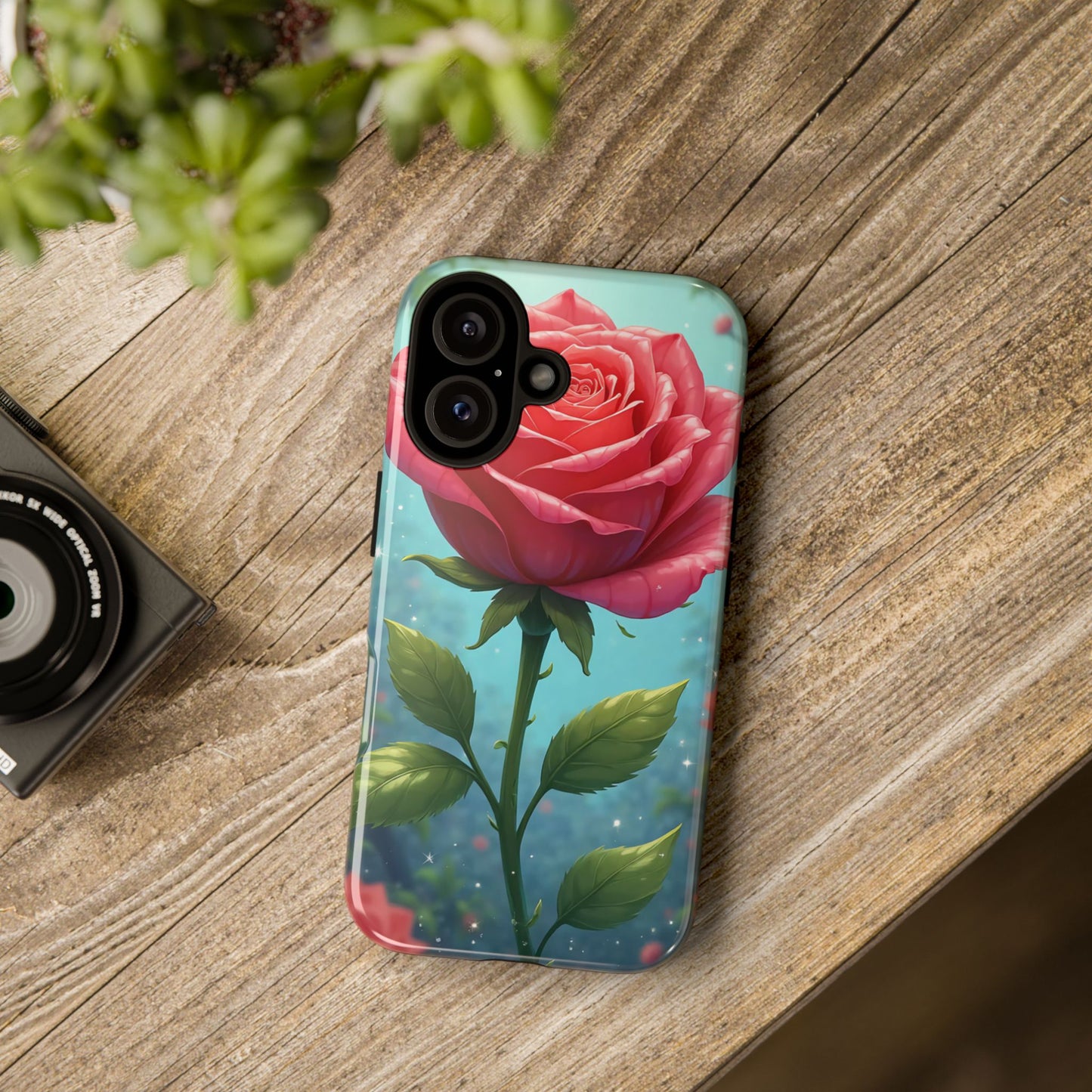 Floral Phone Case, Tough Cases with Elegant Rose Design, Stylish iPhone Cover, Rose Flower Gift for Nature Lovers, Unique Mobile Accessories