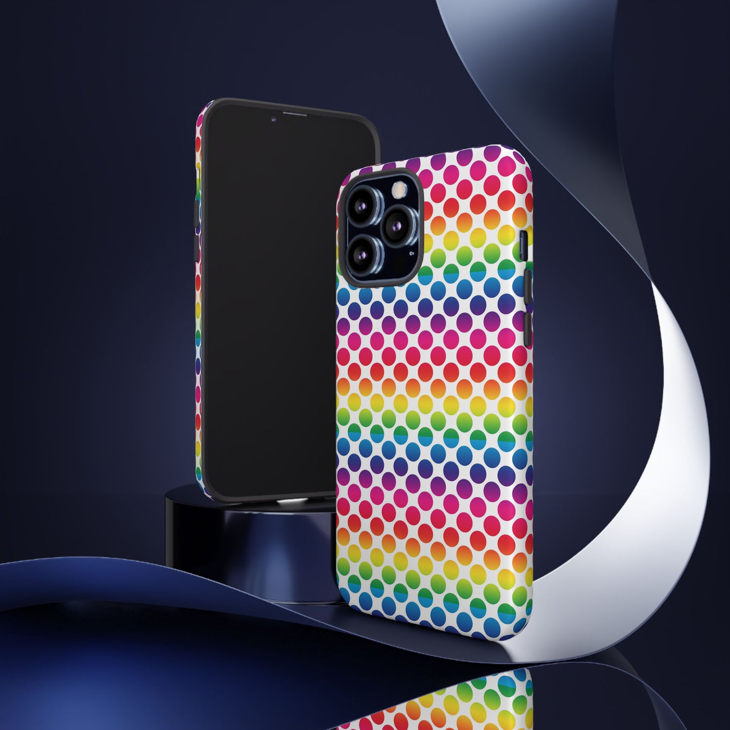 Rainbow Dot Phone Case, Colorful Phone Cover, Fun Phone Accessory, Gift for Friends, Trendy Mobile Case