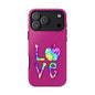 Colorful Love Phone Case, Tough Cases for iPhone, Cute Phone Accessory, Gift for Her, Summer Vibe Phone Cover