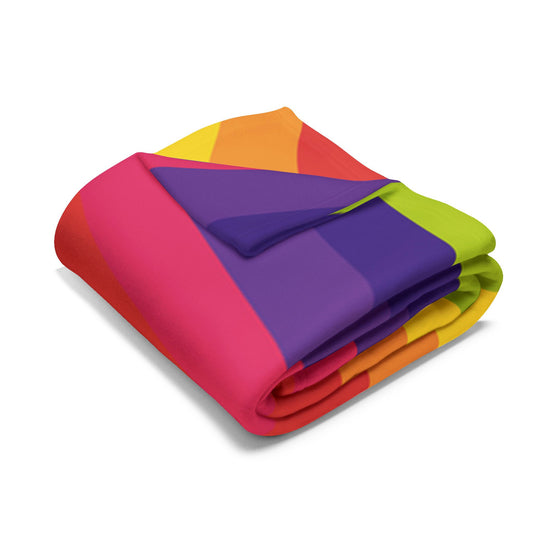 Colorful Striped Fleece Blanket - Cozy Throw for Home Decor, Picnic, Gift, Child's Room, Bedspread