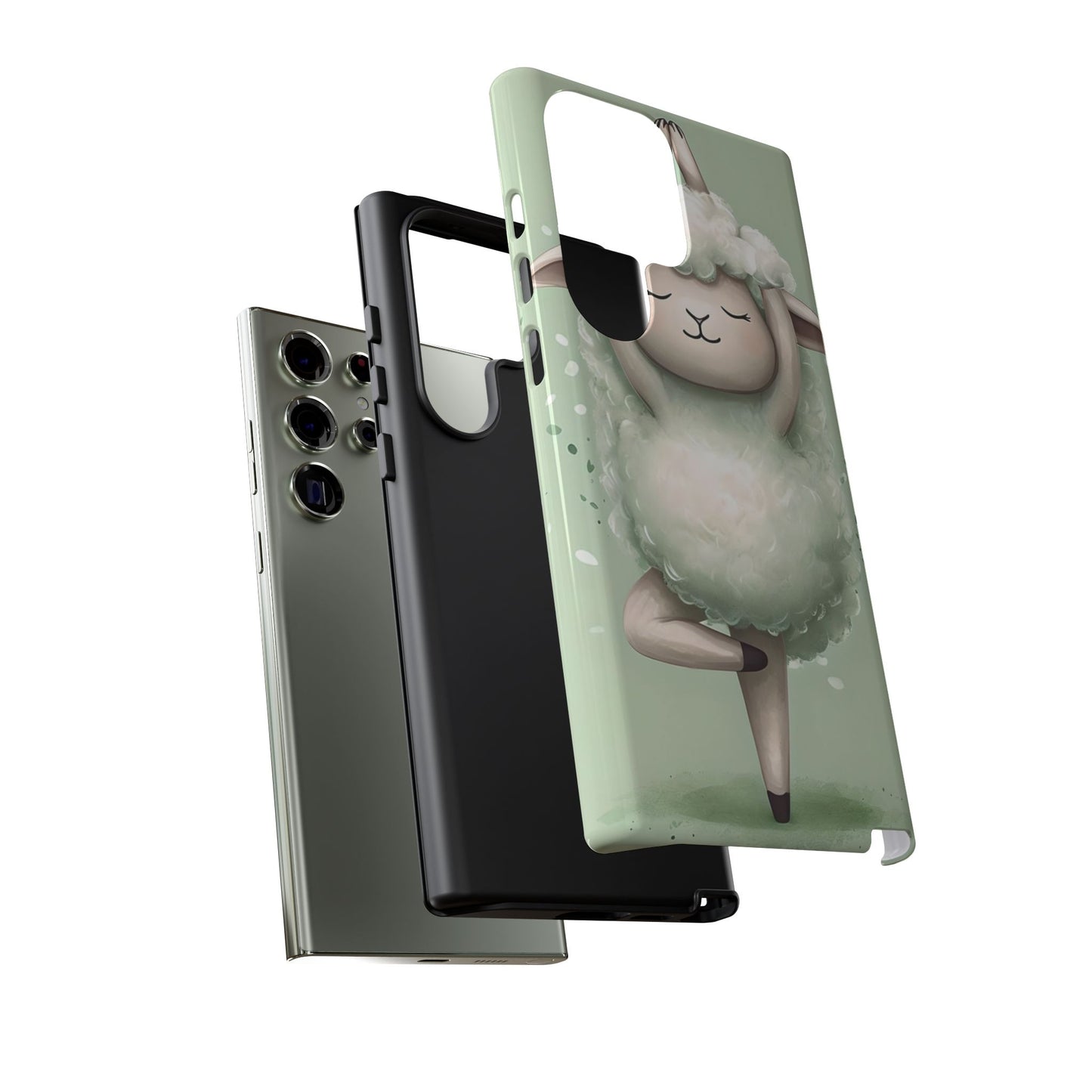 Cute Yoga Sheep Phone Case — Pastel Lamb Ballerina Protective Cover