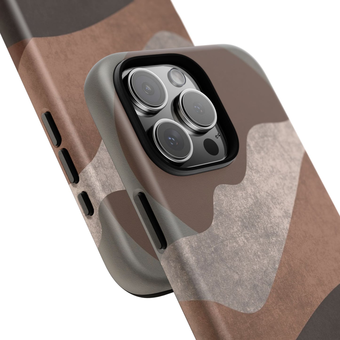 Abstract Earthtone Phone Case — Brown Layered Rugged Tough Case