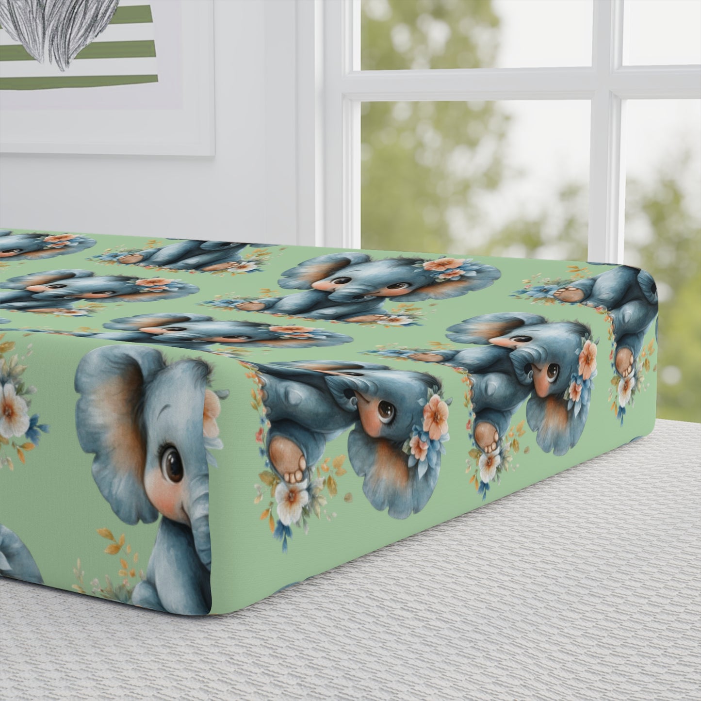 Cute Bunny Baby Changing Pad Cover | Nursery Decor, Gift for New Parents, Baby Shower Gift, Soft Bedding, Animal Print