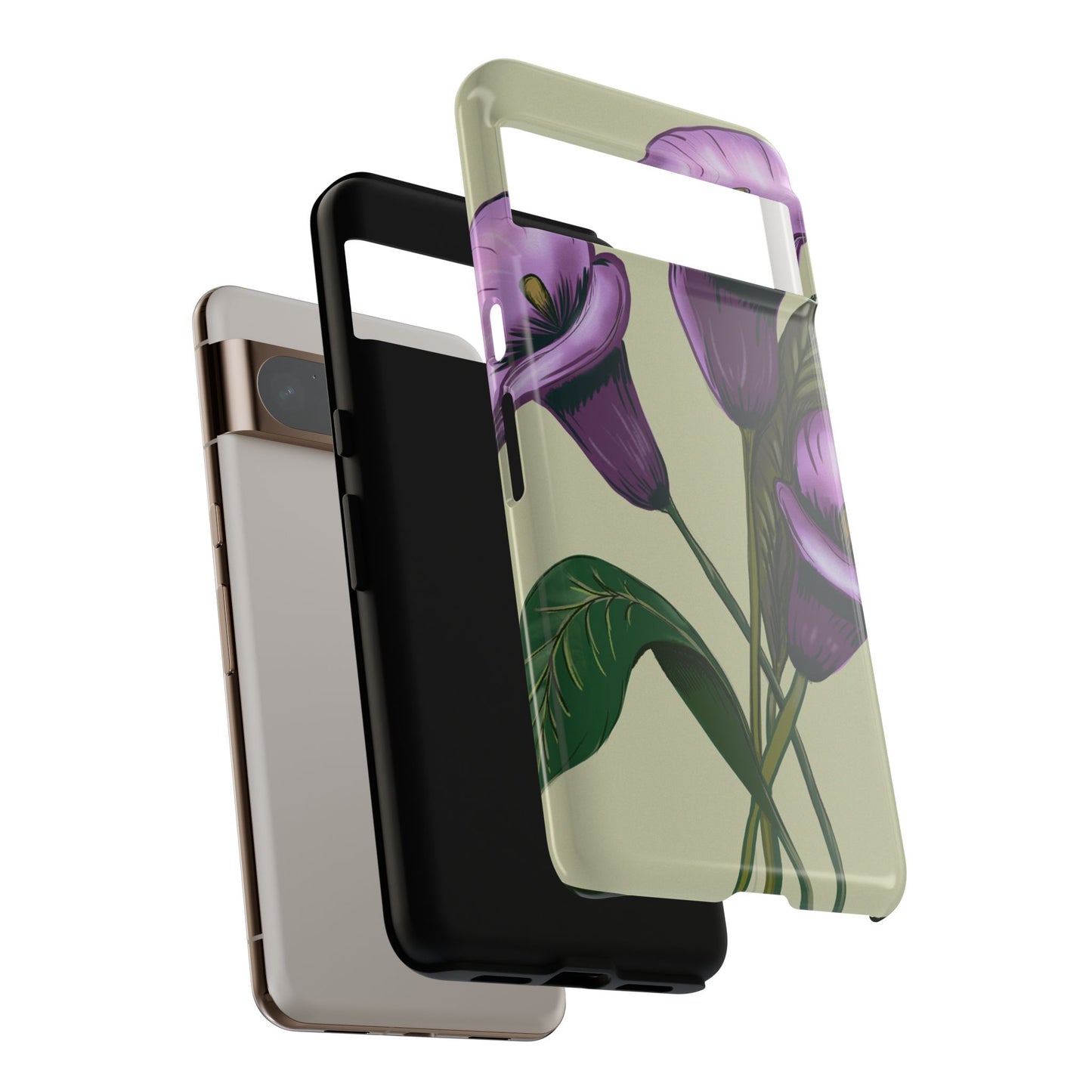 Floral Phone Case - Tough Cases, Purple Flower Design, Cell Phone Accessories, Gift for Her, Nature Lover Essentials