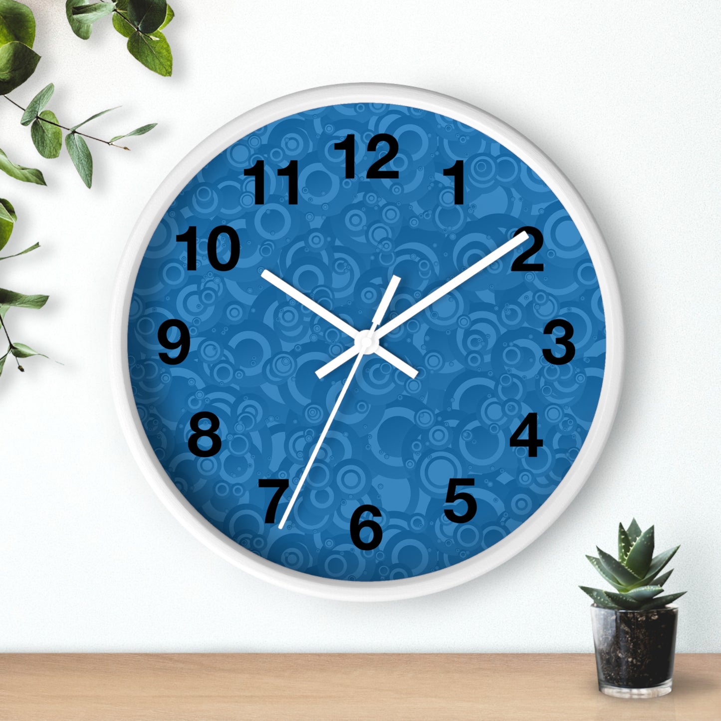Modern Blue Pattern Wall Clock - Home Decor, Unique Timepiece, Gift Idea, Stylish Wall Art, Office Decor