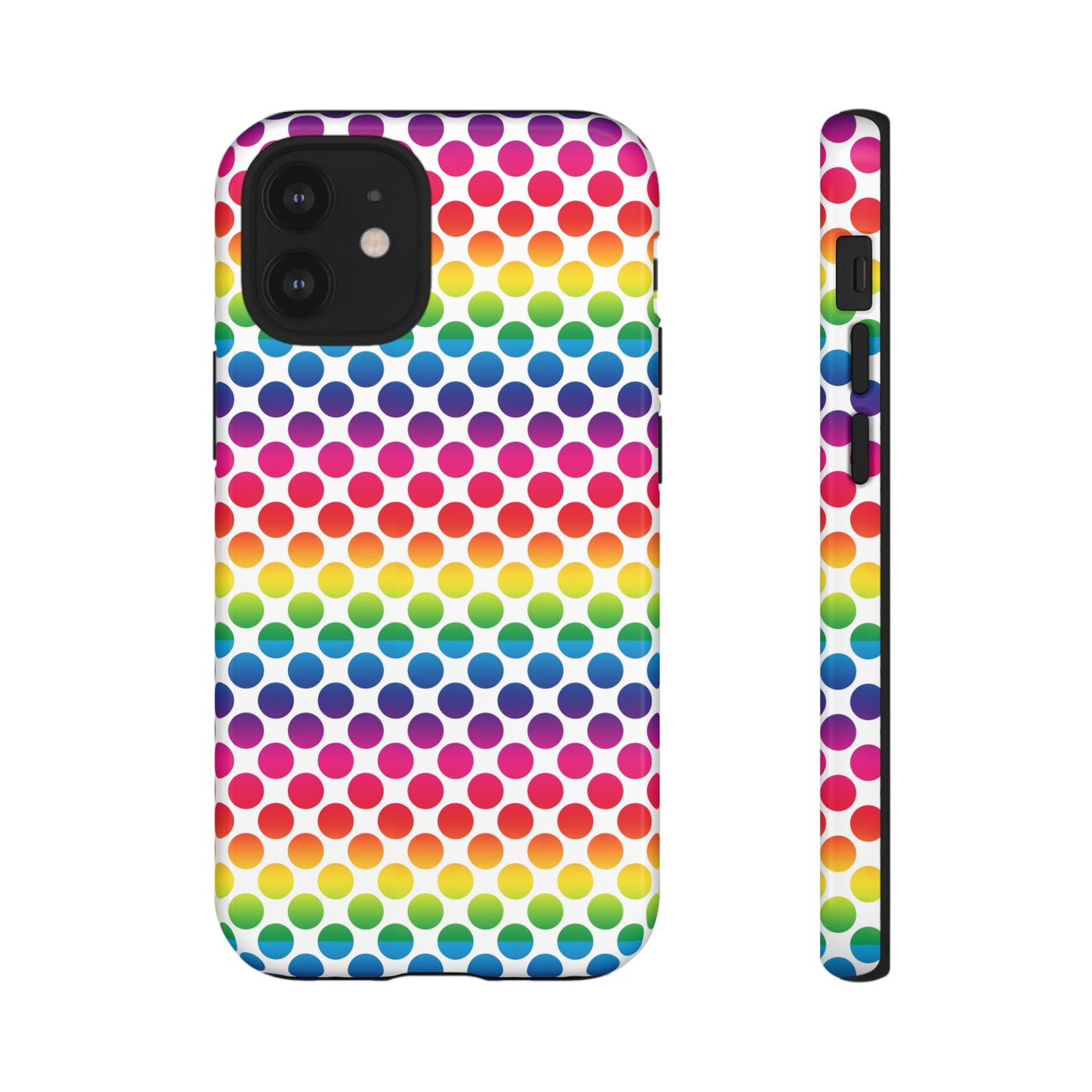 Rainbow Dot Phone Case, Colorful Phone Cover, Fun Phone Accessory, Gift for Friends, Trendy Mobile Case