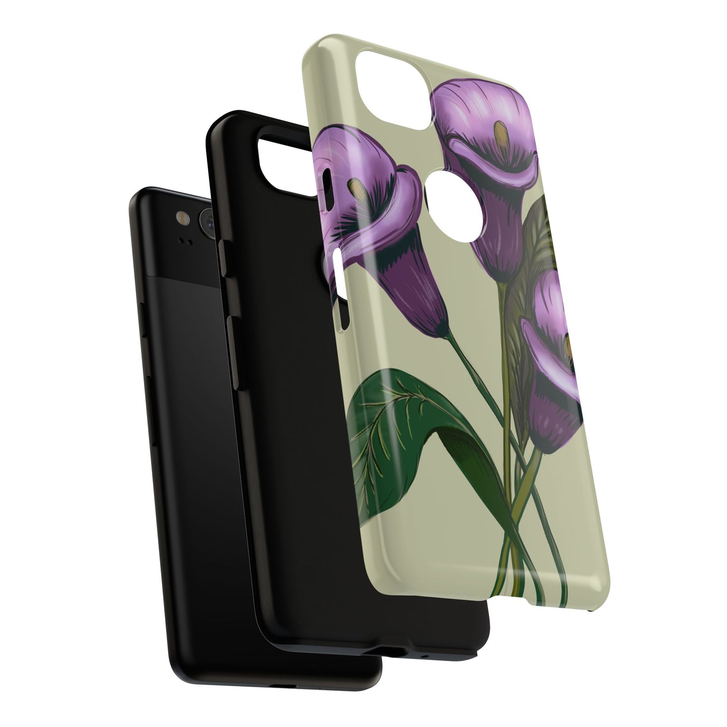 Floral Phone Case - Tough Cases, Purple Flower Design, Cell Phone Accessories, Gift for Her, Nature Lover Essentials