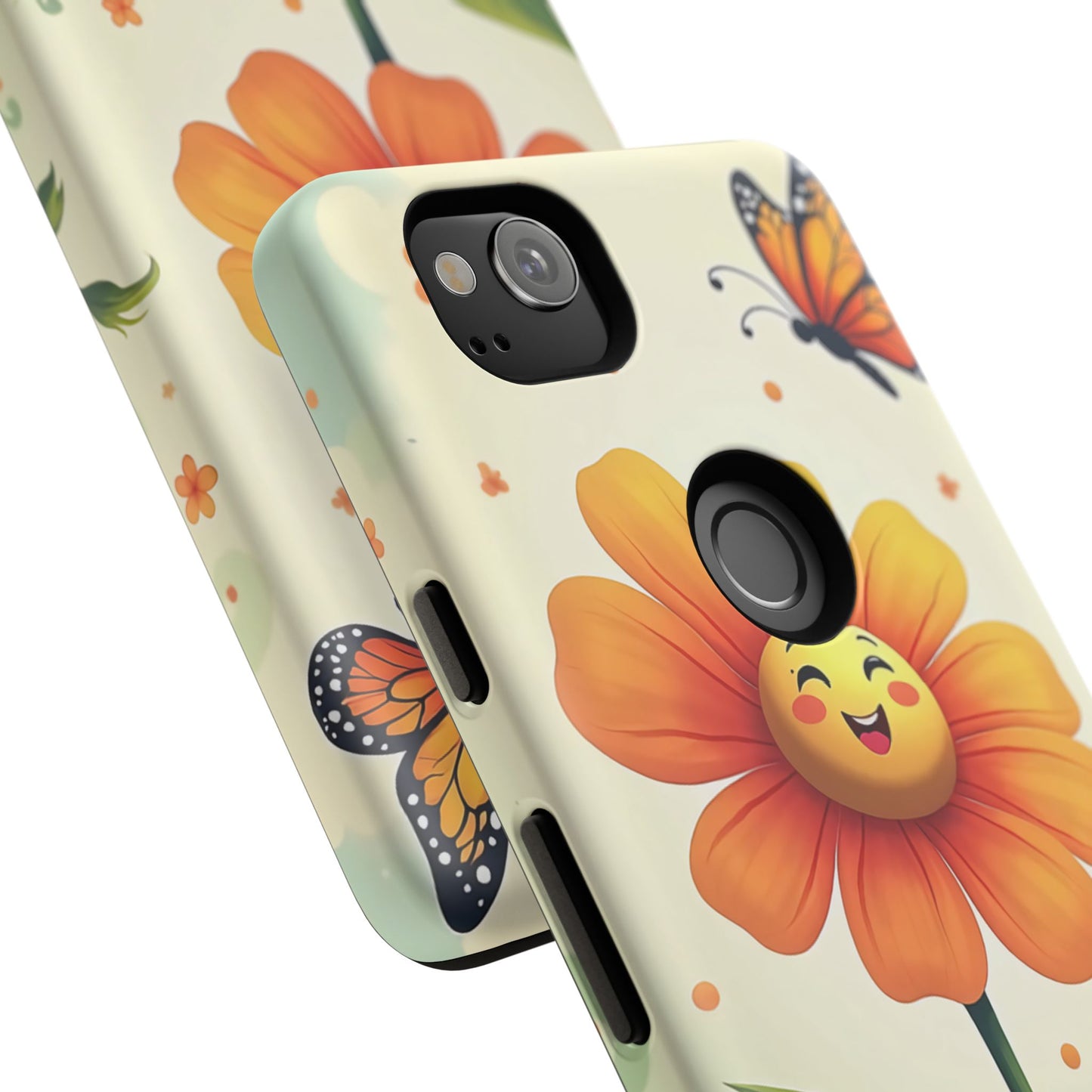 Floral Phone Case with Butterfly Design, Cute Flower Phone Cover for Nature Lovers, Eco-Friendly Gift, Spring Vibes, Birthday Present