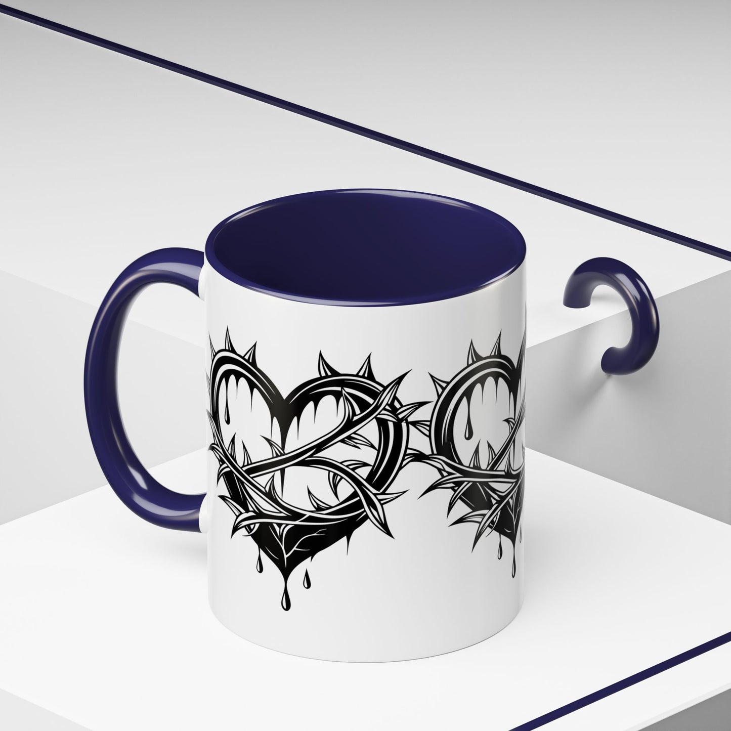 Gothic Heart Mug, Unique Art Coffee Cup for Gifting, Gothic Home Decor, Perfect for Friends, Gothic Style Drinkware