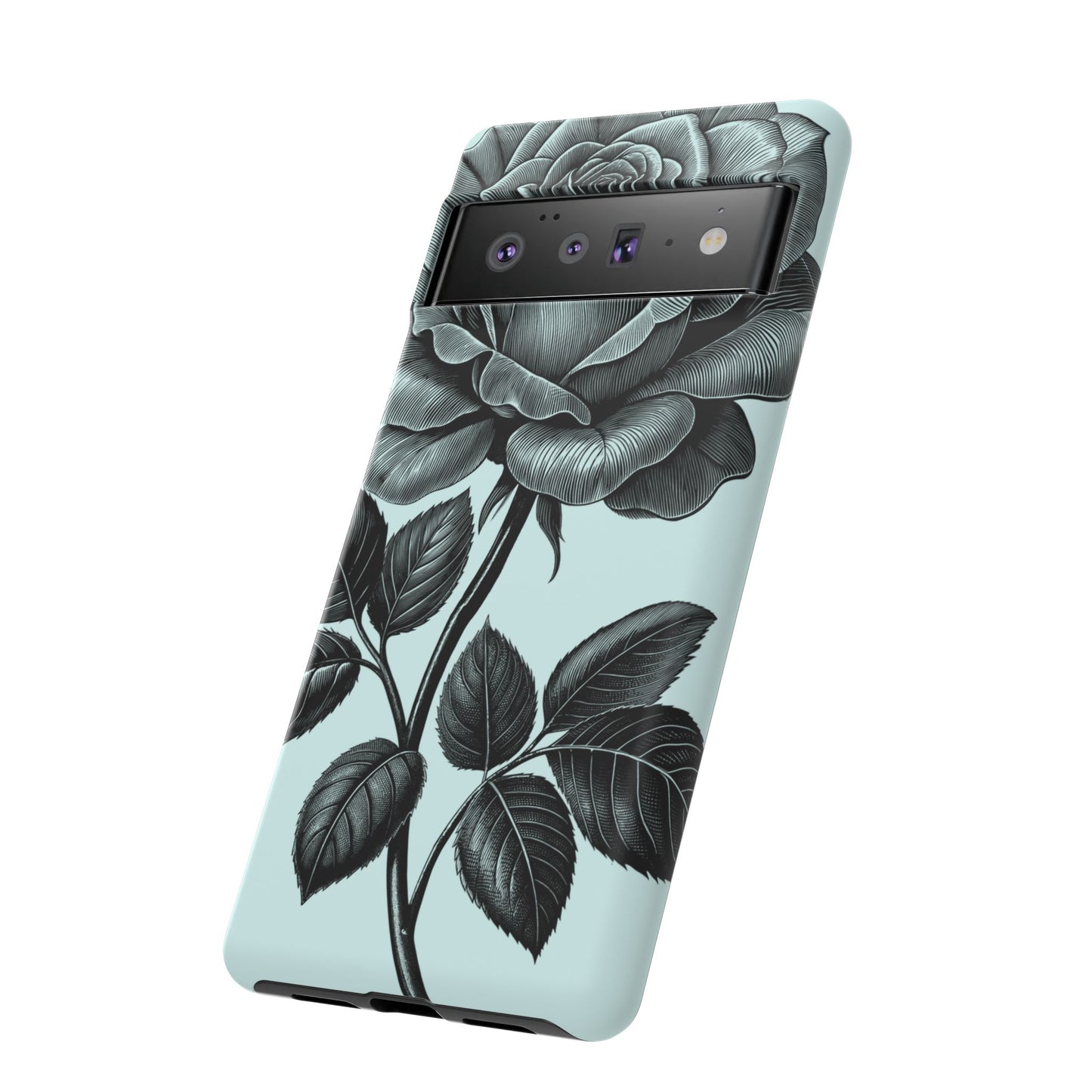 Elegant Floral Phone Case, Tough Cases for iPhones, Black Rose Design, Gift for Her, Stylish Phone Cover, Birthday Gifts
