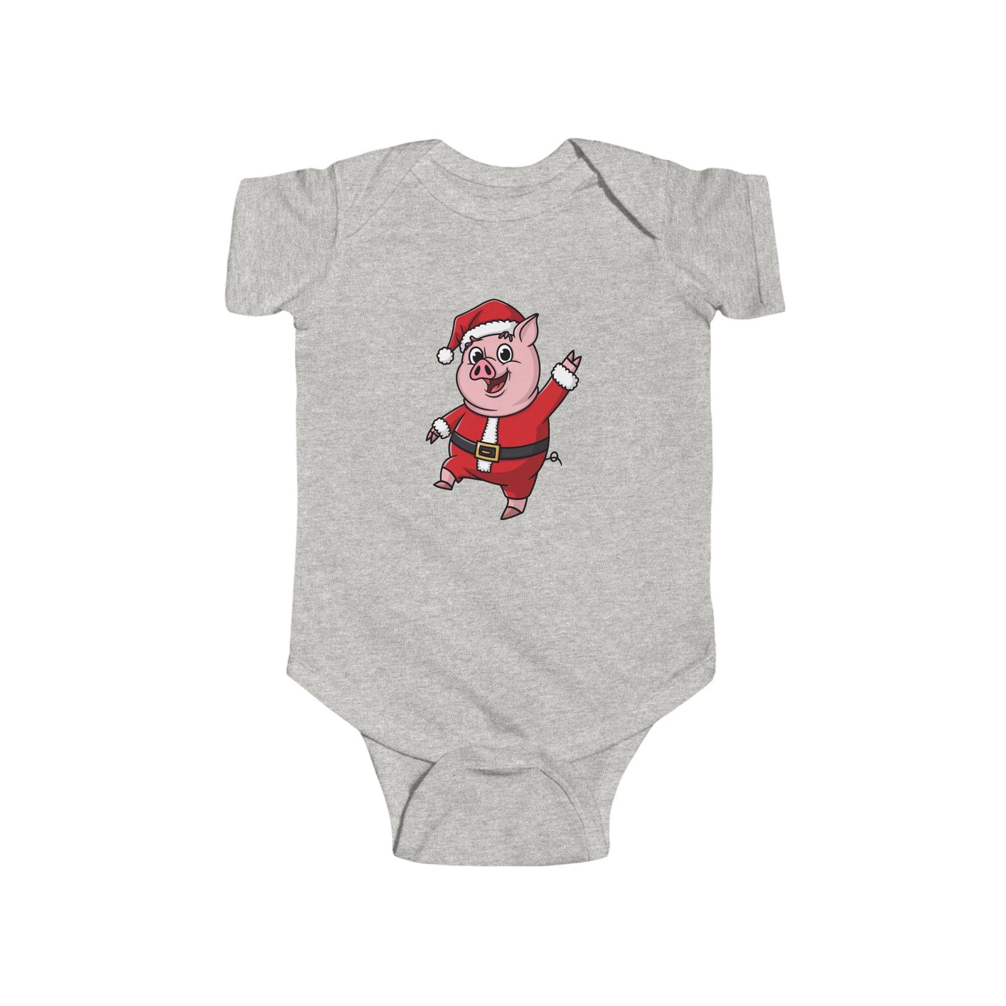 Santa Pig Infant Bodysuit, Cute Baby Christmas Outfit, Holiday Bodysuit, Baby Shower Gift, Festive Baby Clothes
