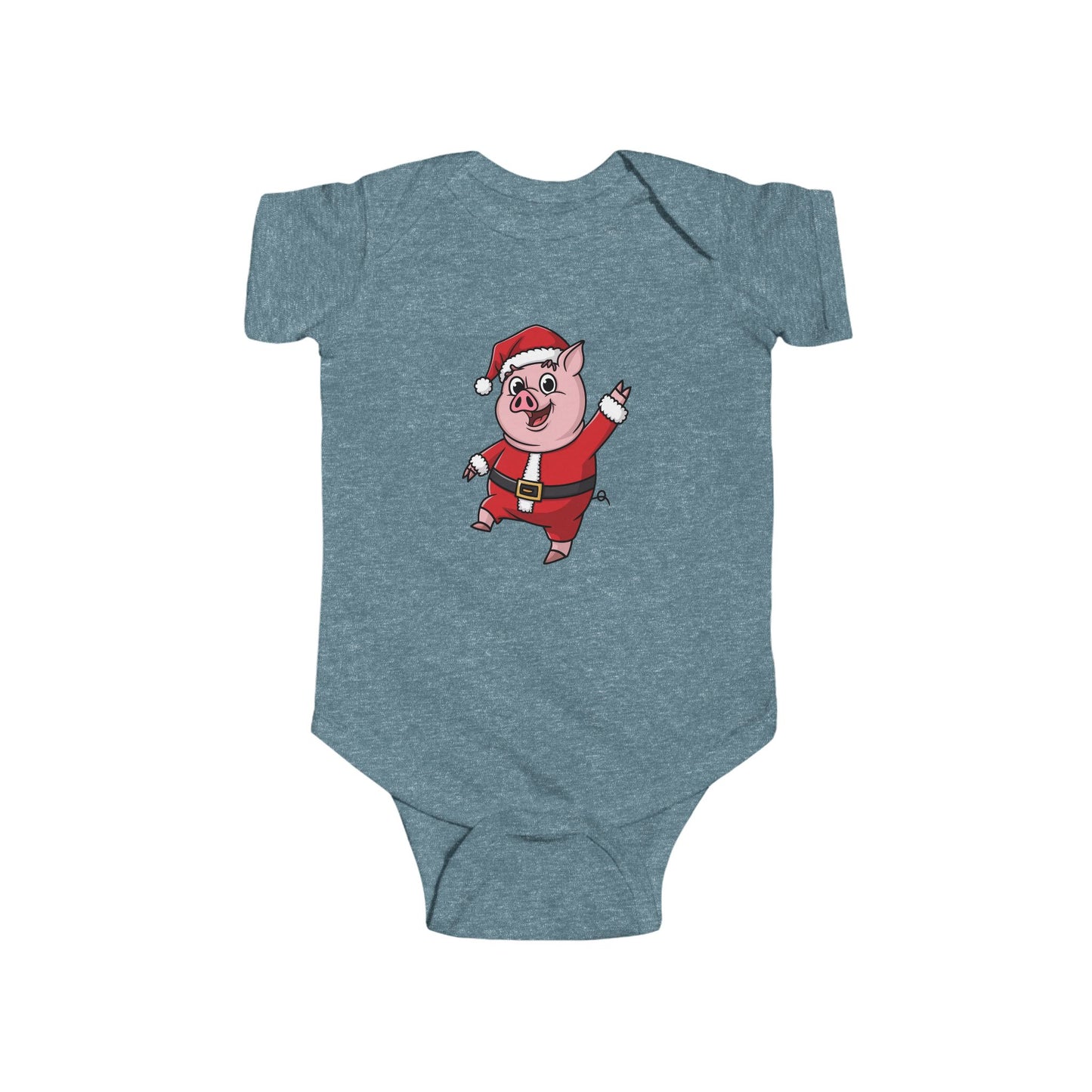 Santa Pig Infant Bodysuit, Cute Baby Christmas Outfit, Holiday Bodysuit, Baby Shower Gift, Festive Baby Clothes