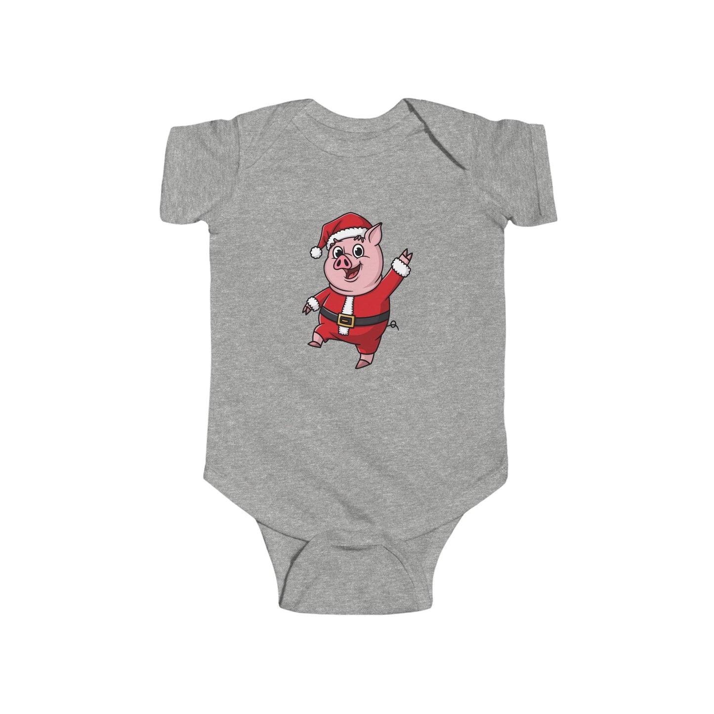 Santa Pig Infant Bodysuit, Cute Baby Christmas Outfit, Holiday Bodysuit, Baby Shower Gift, Festive Baby Clothes