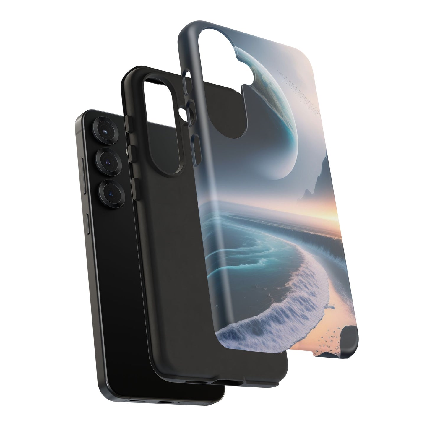 Galaxy Ocean Phone Case — Surreal Planet Beach Tough Case