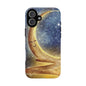 Moonlit Smile Phone Case — Starry Night Crescent Moon iPhone Cover