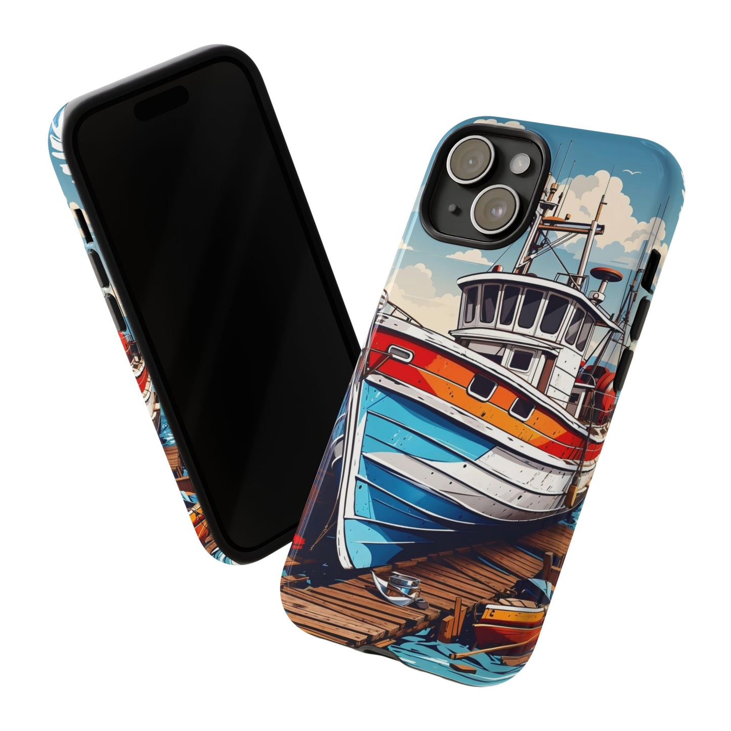 Colorful Fishing Boat Phone Case | Nautical Gift, Marine Design, Coastal Aesthetic, Summer Vibes, Sea Lover's Accessory